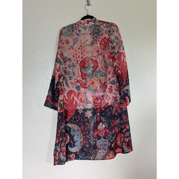 Jorja Kimono Robe Size Small Open‎ Front Long Sleeve Coverup Sheer Romantic Boho - Picture 7 of 10